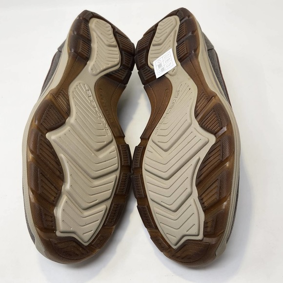 Skechers Skech Air Elment Legon Slip Loafers Moc Mens 9 Taupe Brown Canvas Shoes - Picture 9 of 9